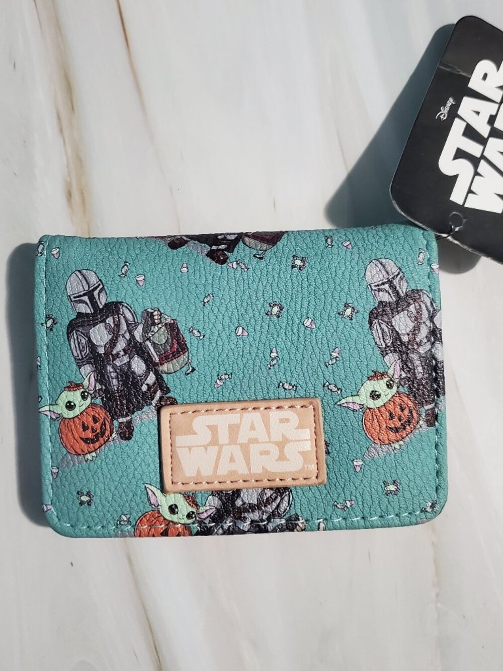NWT Disney Star Wars The Mandalorian & Grogu Halloween Mini Cardholder Wallet